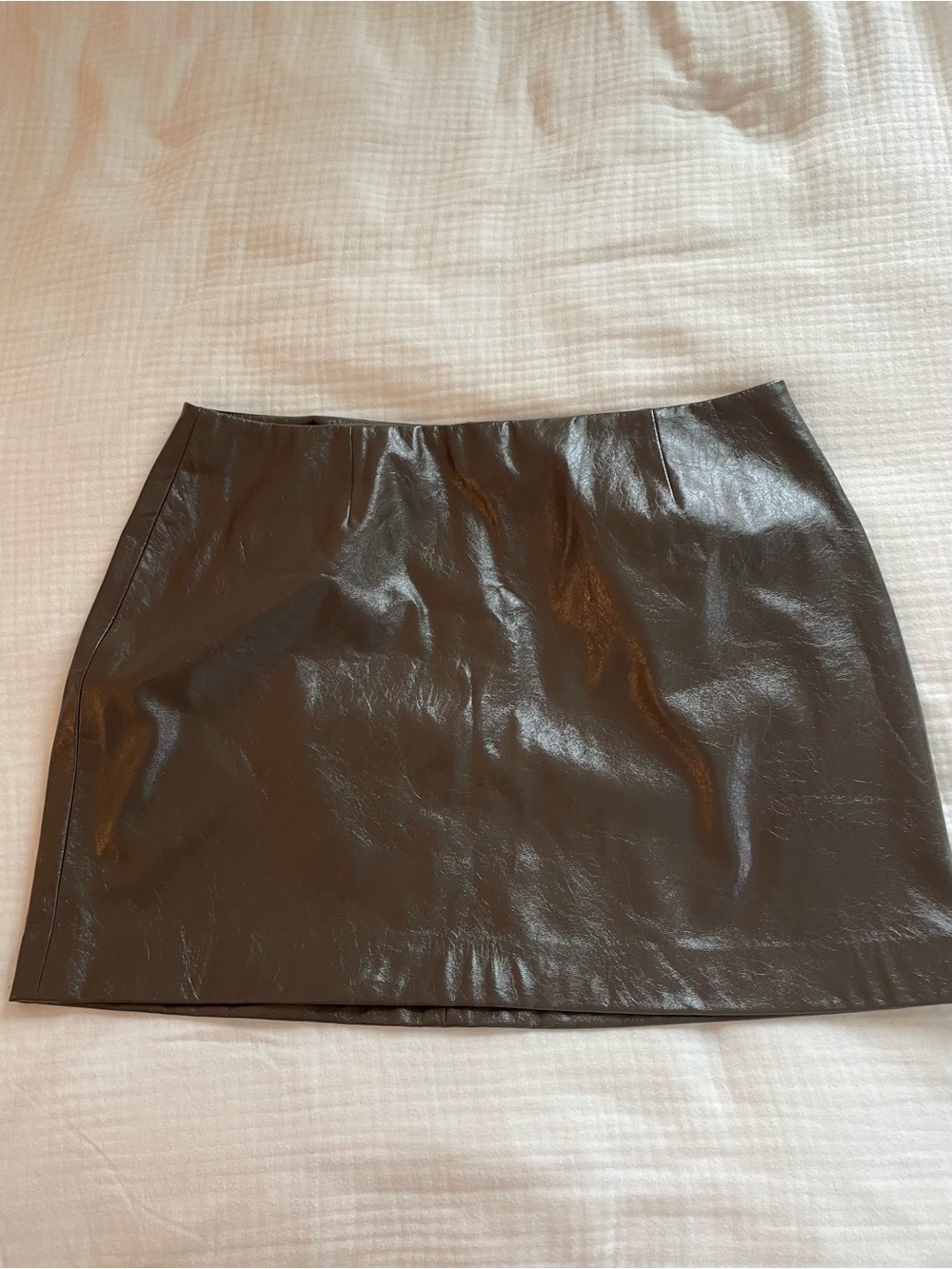 Nordstrom Open Edit Faux Leather Mini Skirt in Dark Brown